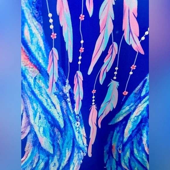 Bohemian Kimono Duster Angel Dreamcatcher Spirit Robe Swimsuit Coverup - Picture 7 of 9